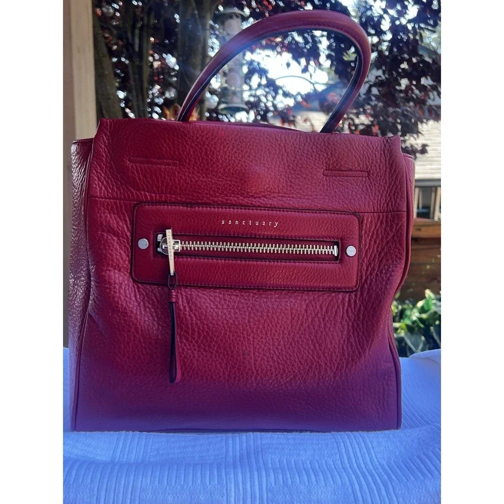 Sanctuary Hero Tote Red Pebbled Leather Satchel Shoulder Bag Nordstrom